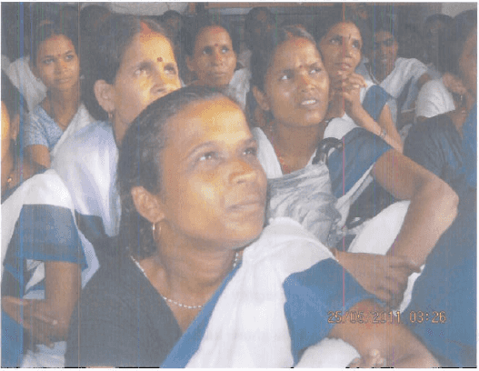 ashas attending a training session