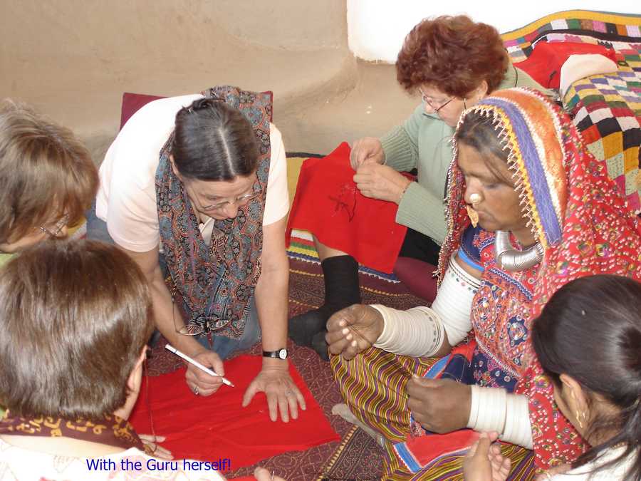 a guest learning the craft from locals Hodka gujarat